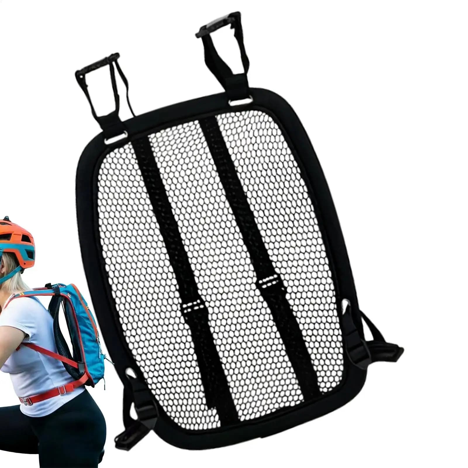Ergonomic Backpack Ventilation Cushion Adjustable Airflow Spacer Mesh Cooling Back Panel For Hiking Commuting Cycling Travel
