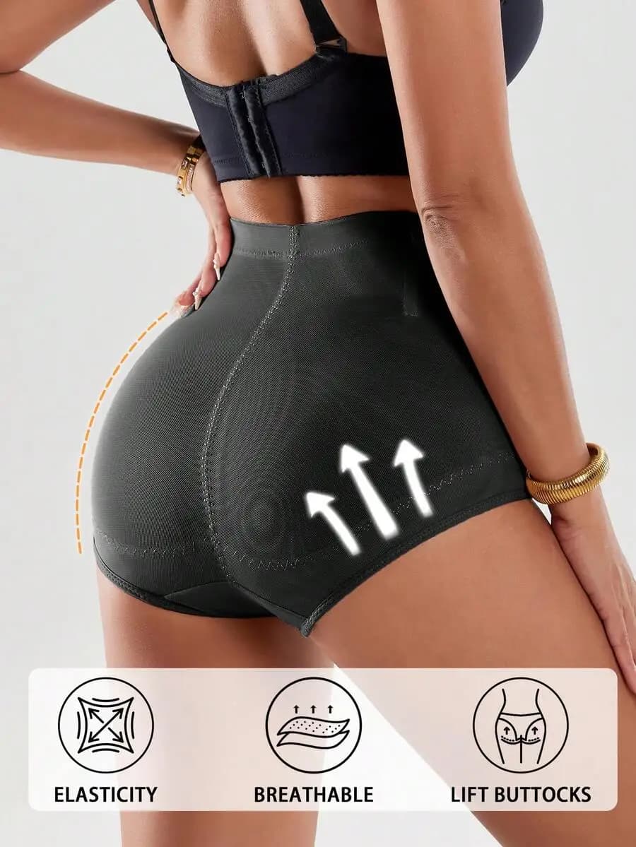 3pcs High-Waist Tummy Control Shapewear - Butt Lifter, Comfortable And Breathable, Adjustable Hooks - Floral Lace Detail, Hand