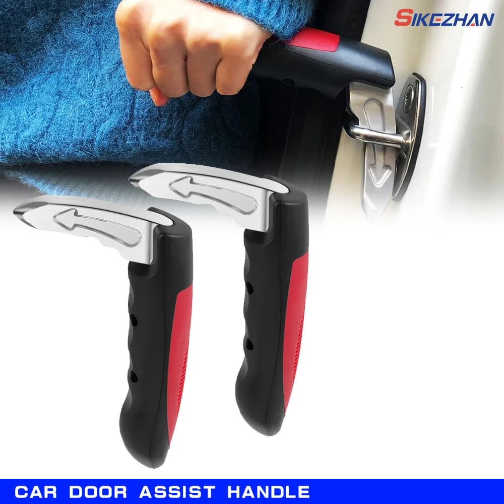 1-2Pcs Car Door Assist Handle 2 in 1 Multifunction Vehicle Support Handles Window Breaker Portable Automotive Car Handle Assist