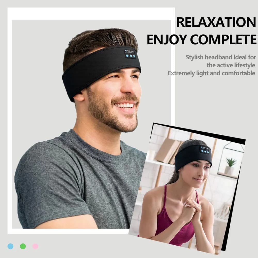 Cuffie Bluetooth Wireless con Fascia per Dormire, Auricolari Musicali, Fascia Elastica Morbida e Confortevole per Sport