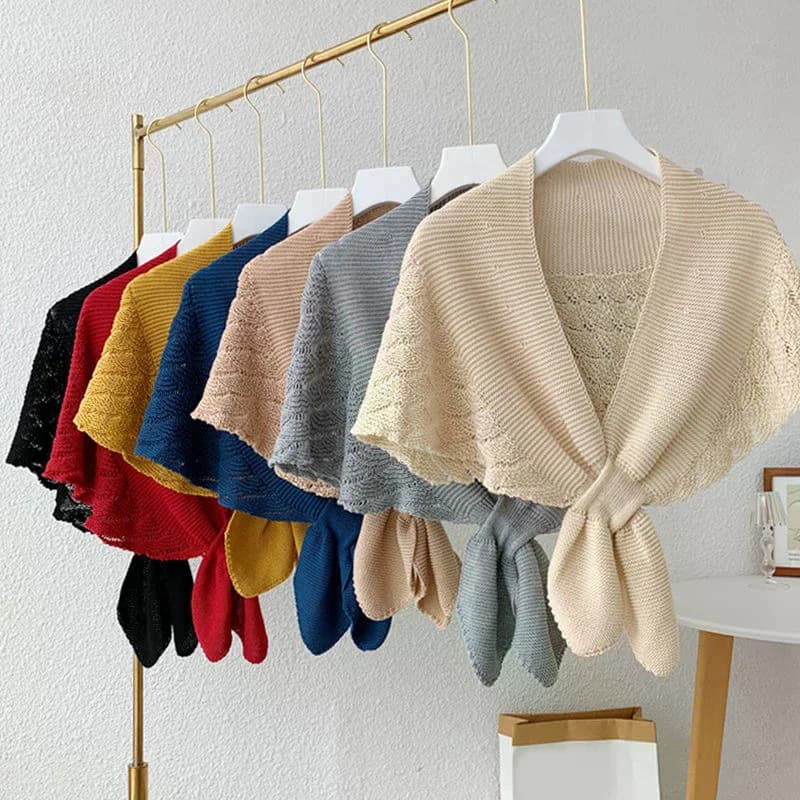 Women's Fashionable Knitted Shawl Can Be Used In All Seasons Versatile High-end Shawl Sun Protection And Warm Scarf