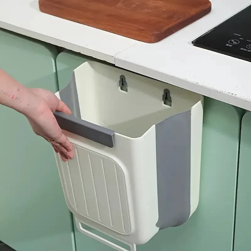Bidone della spazzatura sospeso per cucina e bagno, pieghevole, a parete spessa, di grande diametro, design robusto per la casa