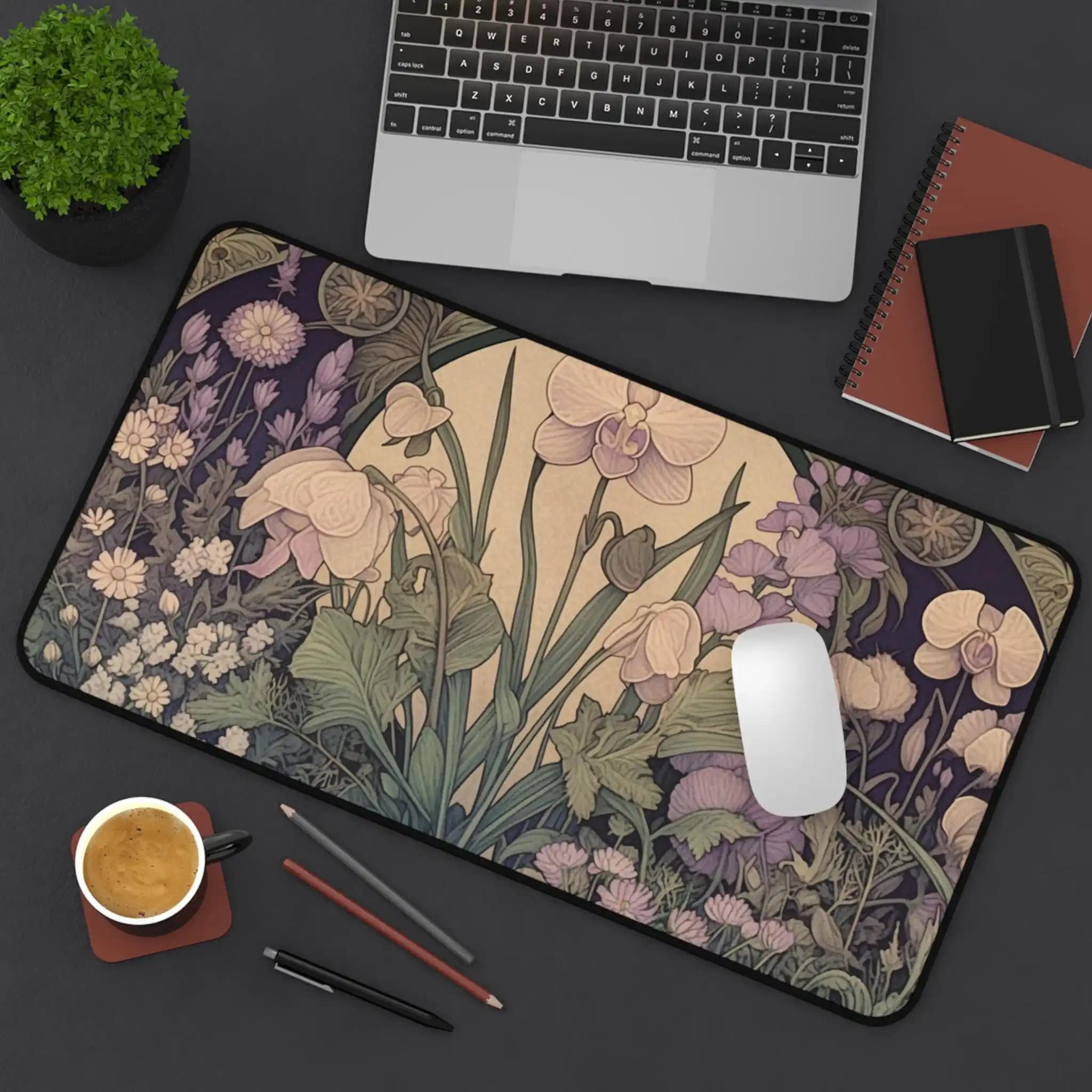Nuovo tappetino per mouse a tema orchidea artistica, tappetino per mouse impermeabile antiscivolo, tappetino decorativo per scrivania da gioco per ufficio, regalo perfetto per gli amici.