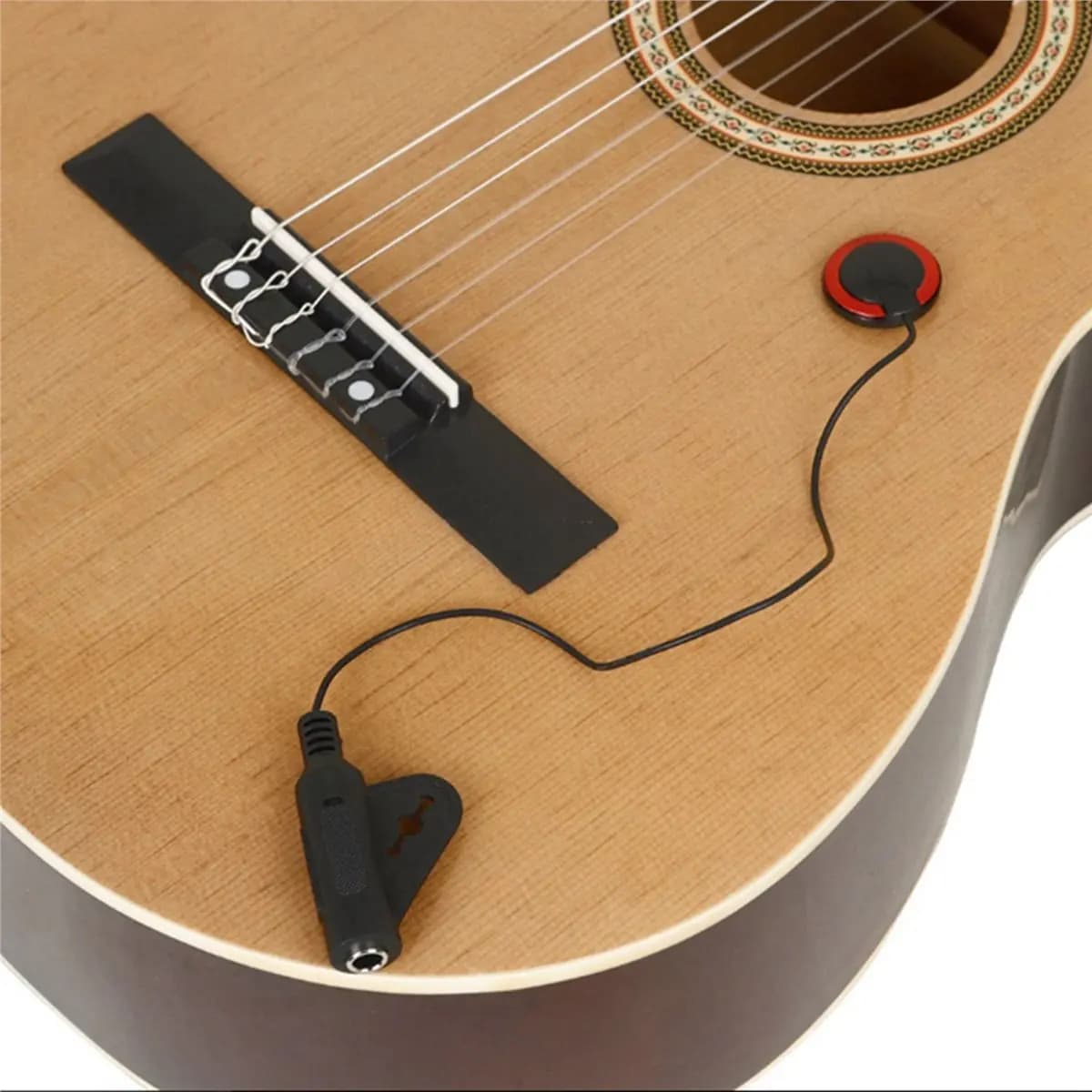 Carefree- 2X T-11 Trasduttore pickup piezoelettrico EQ portatile per chitarra acustica, ukulele, violino