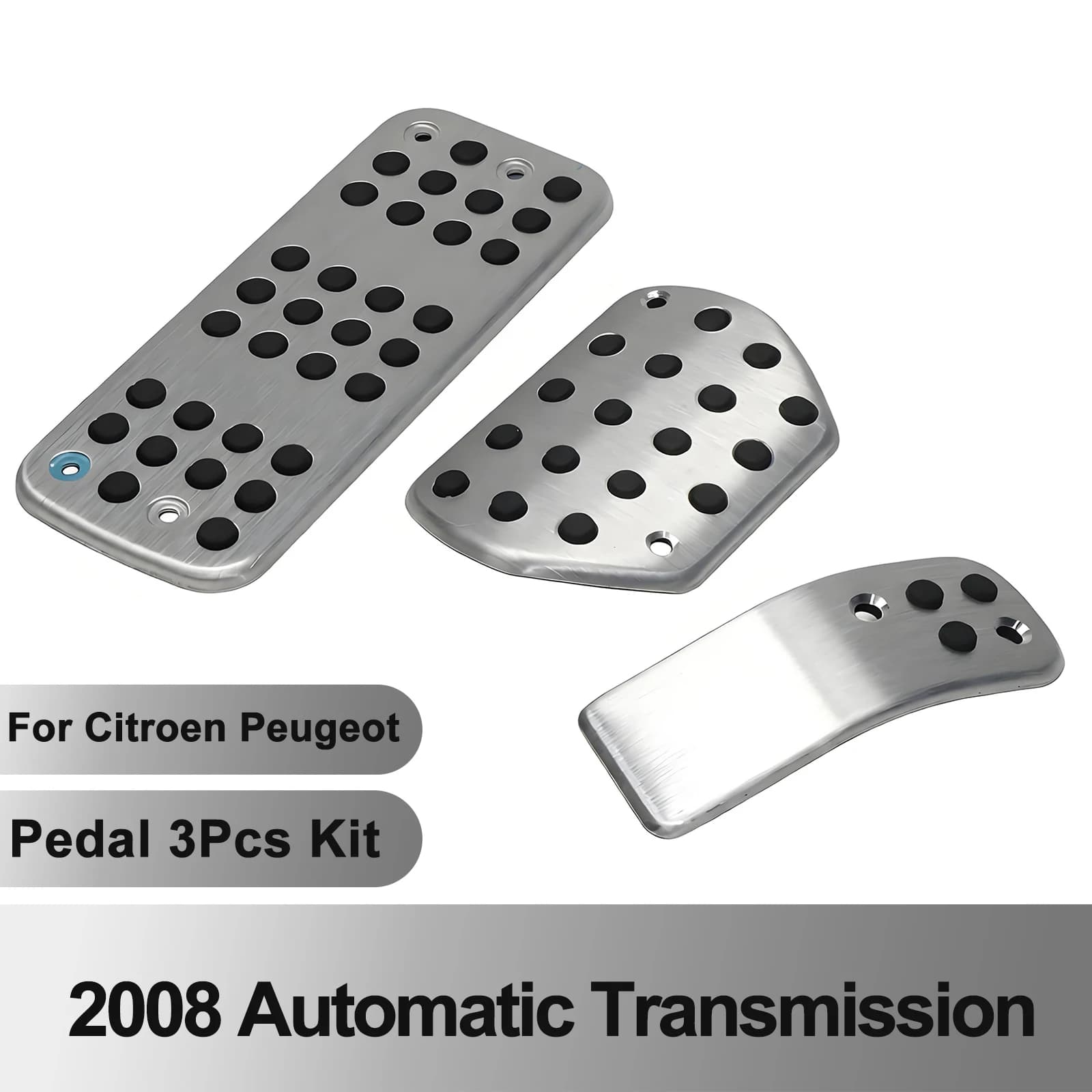 Kit 3 Pezzi per Citroen Peugeot 2008, Copri Pedale Poggiapiedi per Trasmissione Automatica, Compatibile con CITROEN C3 C4 DS 3 4 6 DS3 DS4 DS6