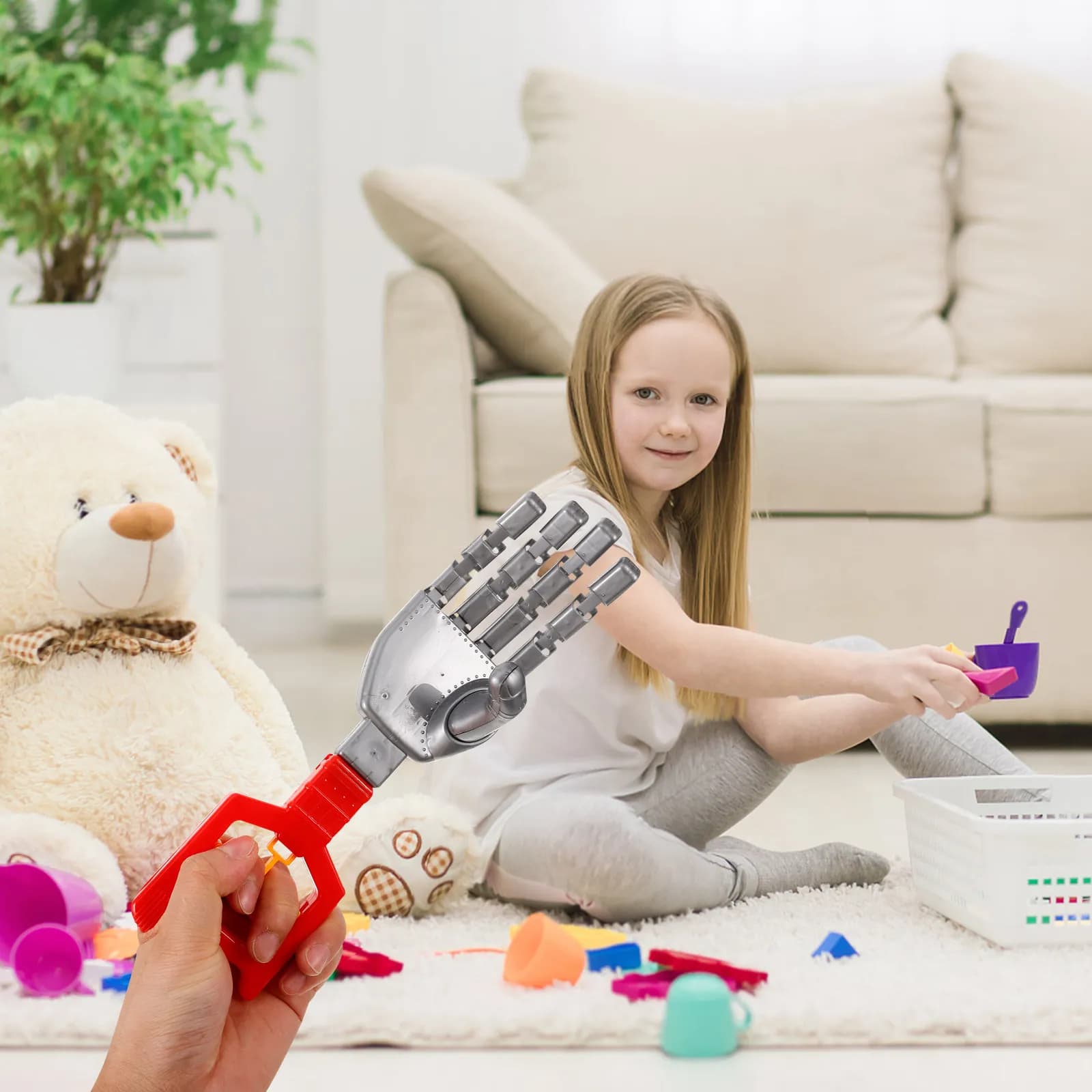 Braccio Meccanico Interattivo Robotico in Plastica, Strumento Educativo STEAM per la Coordinazione Occhio-Mano