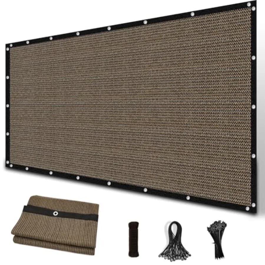 90% shaded cover with Eyelets 6' x 12' for Pergola, Shading cloth, Privacy cover for Outdoor Patio and Garden