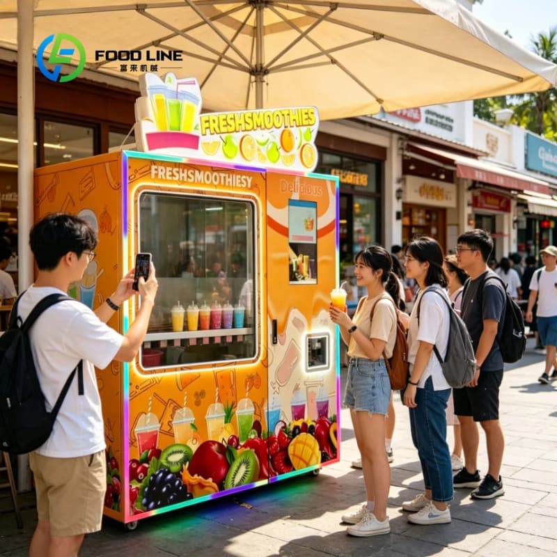 Customized Commercial Protein Powder Vending Machine Coin Card QR Payment Smoothie 32-inch Touch Screen Smoothie Vending Machine
