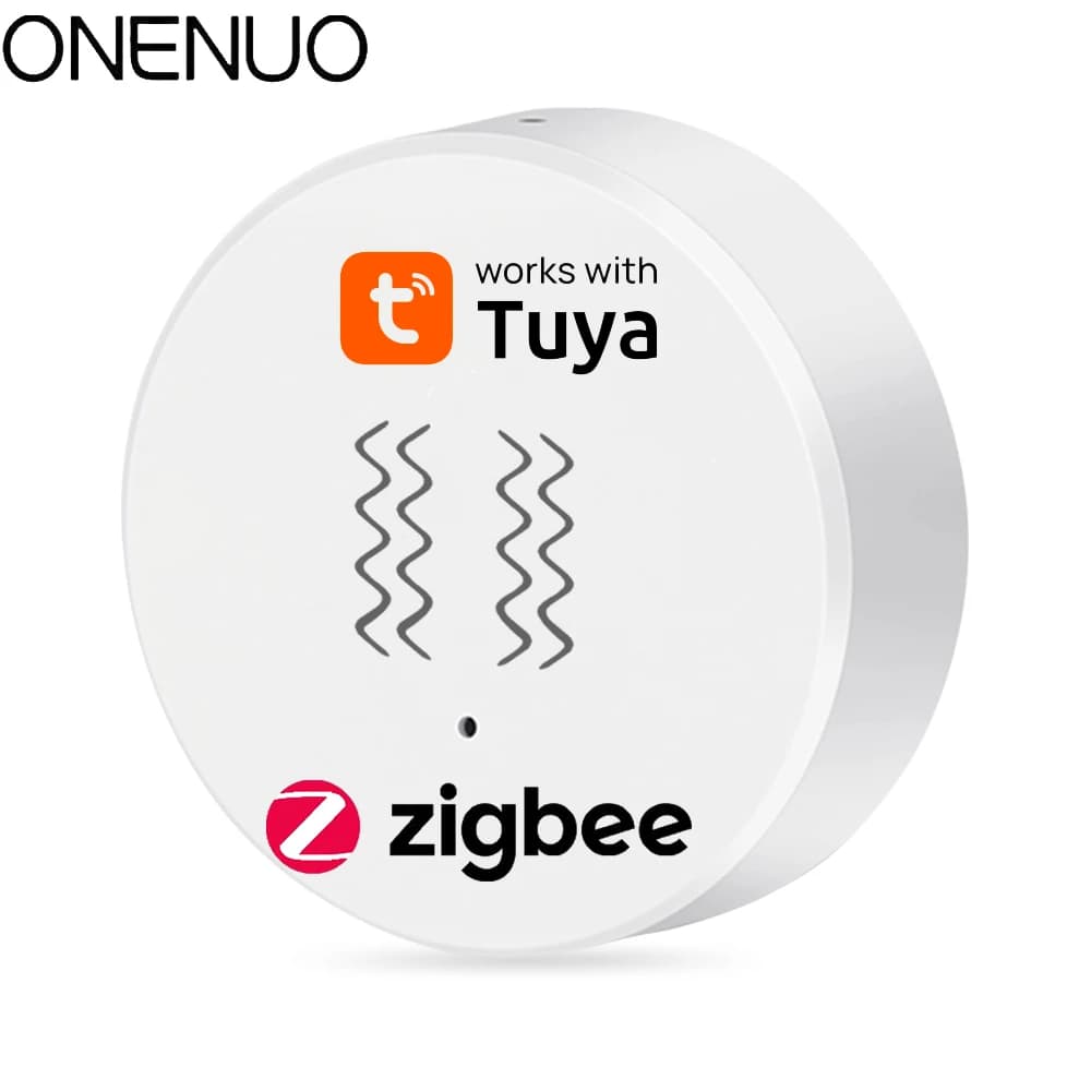 Sensore di vibrazione con funzione Zigbee Rilevamento Tuya Smart Life APP Notifica Registrazione storica dell'allarme di shock di movimento in tempo reale