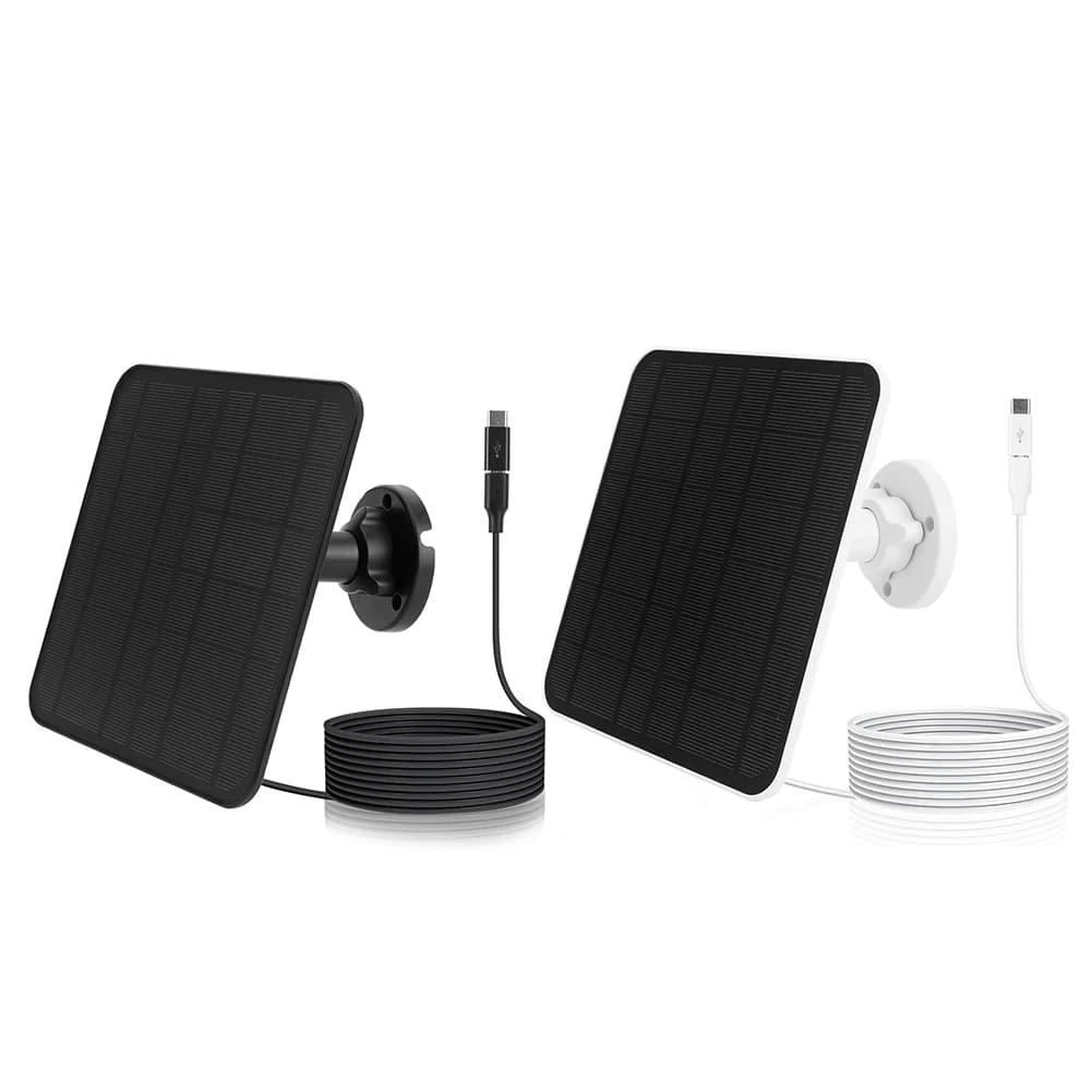 Pannello Solare 5V 6W con Porta Micro USB e USB-C, Kit Pannello Solare con Cavo di Ricarica da 2,8 m per Telecamera di Sicurezza Eufycam 3/3C/2/2C/2 Pro
