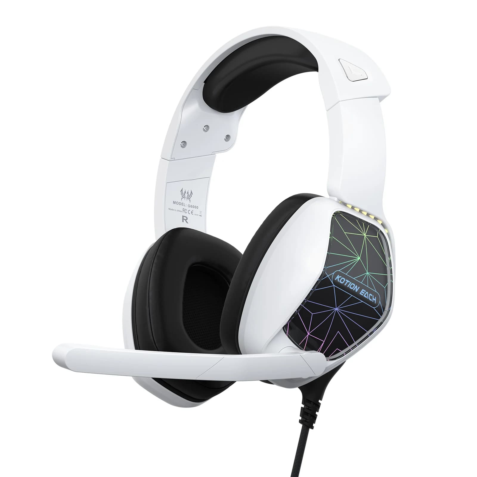G6000 Rgb Led Gaming Headphones with Microphone Stereo Sound with Wired Noise Cancellation for PC Ps4 Xbox One Switch