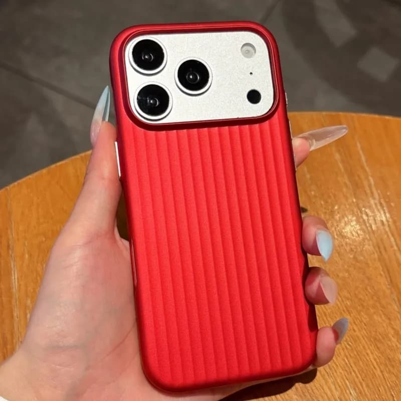 For iPhone 18PRO 3D Stripe Luggage PC Cover Red & Clear Phone Case FOR iPhone 17 16 15 14 13 12 Air Pro Max 16E 17E