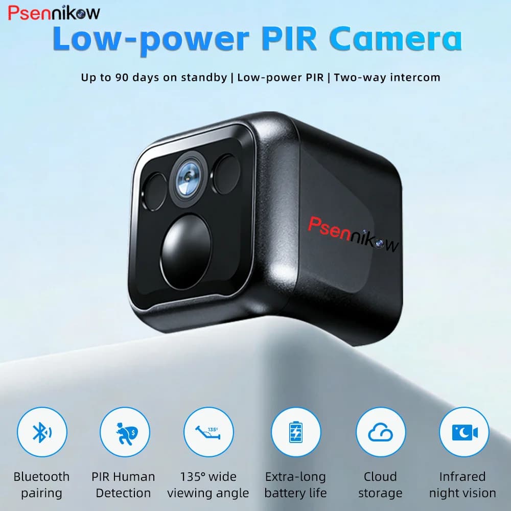 Telecamera Wi-Fi Mini HD Psennikow 1080P, Visione Notturna Intelligente, Audio Bidirezionale, Rilevamento Umano, Telecamera di Sicurezza per Interni ed Esterni
