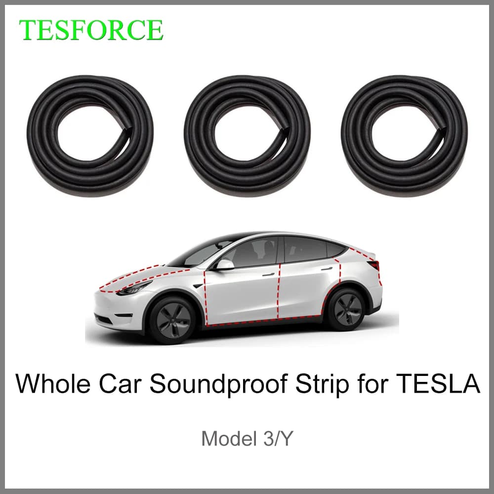 Per Tesla Modello 3/Y 2017-2025 Kit Guarnizione Porta In Gomma Insonorizzata Guarnizione Meteo Guarnizione Striscia Tetto Apribile Guarnizione Vento Kit di Riduzione Del Rumore