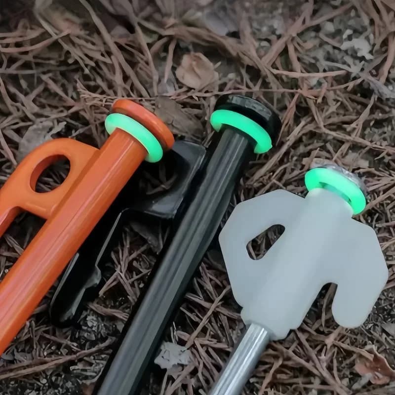 46 pcs Glow in the Dark Tent Stake Rings, Night Markers, Anti-trip, for Camping, Hiking and Fishing, Easy to Install
