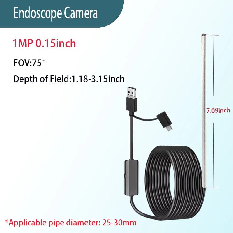 1MP 0.15 inch 75° gun cleaning camera pipeline inspection 1.5m USB Type-C 3-in-1soft cable rifle Electronic endoscope