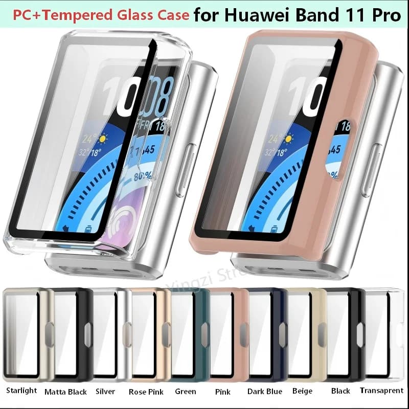 Custodia in vetro temperato per Huawei Band 11 11 Pro Smartwatch, protezione completa in PC per Huawei Band 11 Pro NFC, accessori