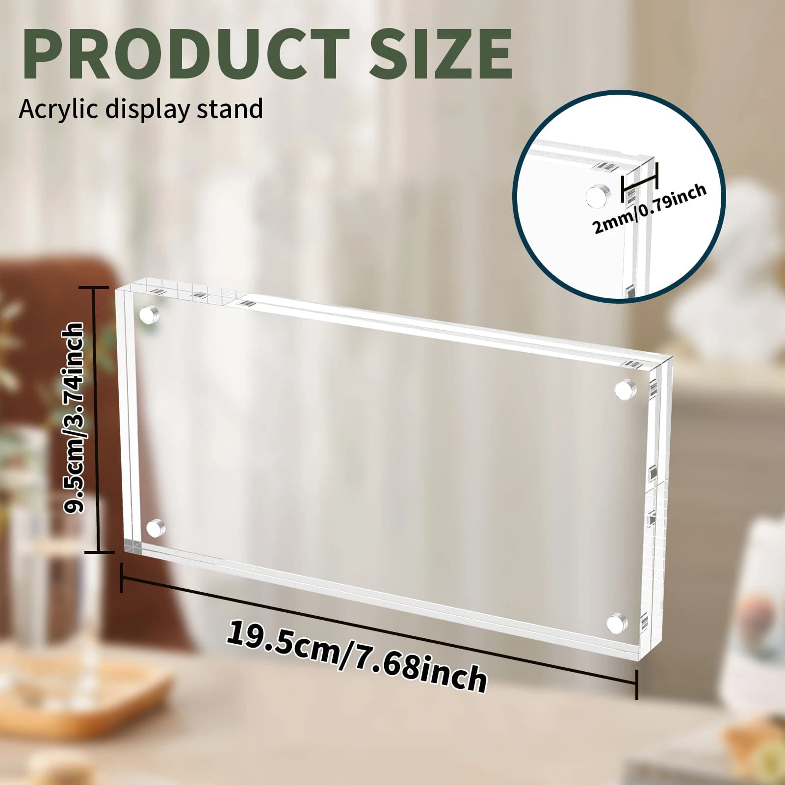 Acrylic Banknote Frame, Bifacial Transparent Display for Currency, Card Frame, Money Frame
