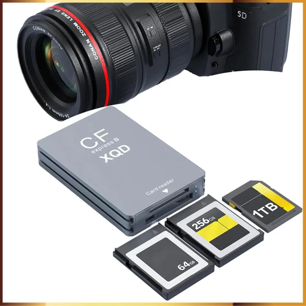 Adattatore per scheda CF Express da 10 Gbps con USB C a USB A/C Lettore di schede di memoria XQD/SD Supporto porta Thunderbolt 3/4 per Windows XP/Vista