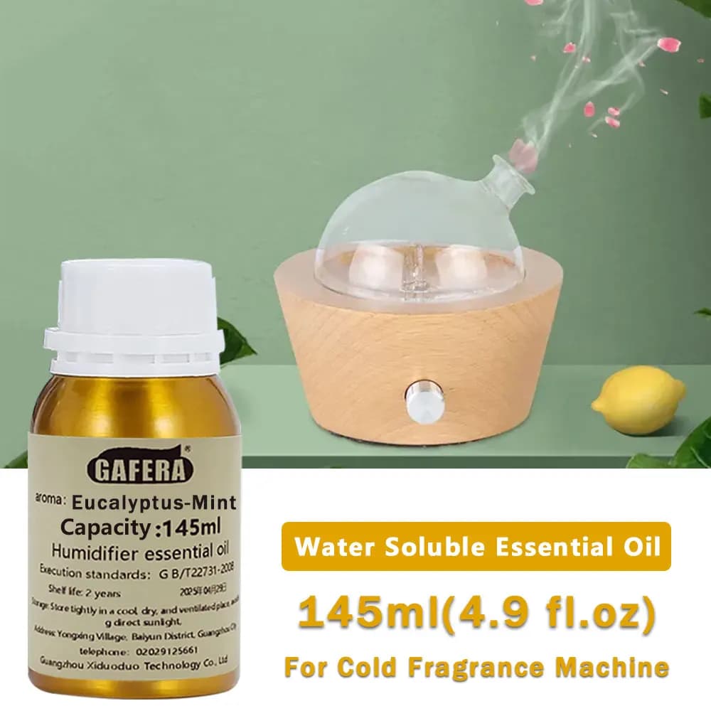 GAFERA 145ml (4.9 fl.oz) Olio Essenziale di Eucalipto-Menta - Per Diffusori di Fragranze, Umidificatori, Pietre Aromatiche e Diffusori in Legno