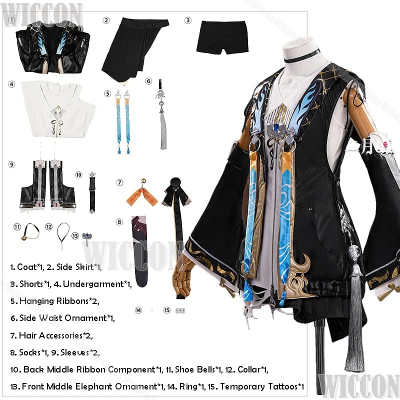 Wuwa Buling Dresses Cosplay Wig Dress Wig Prop Wuthering Waves Game Dresses Women Girls Halloween Comic With Cos