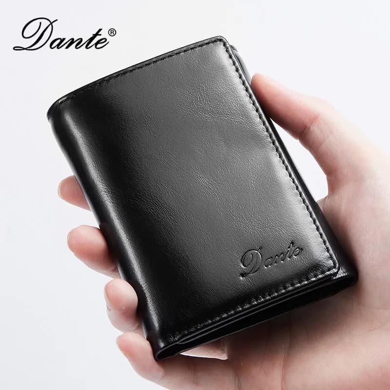 2026 New Oil Wax Head Layer Cowhide Men's Wallet Anti-Theft Card Swiping Three Fold Loose Leaf Large Capacity Multi Card Slot