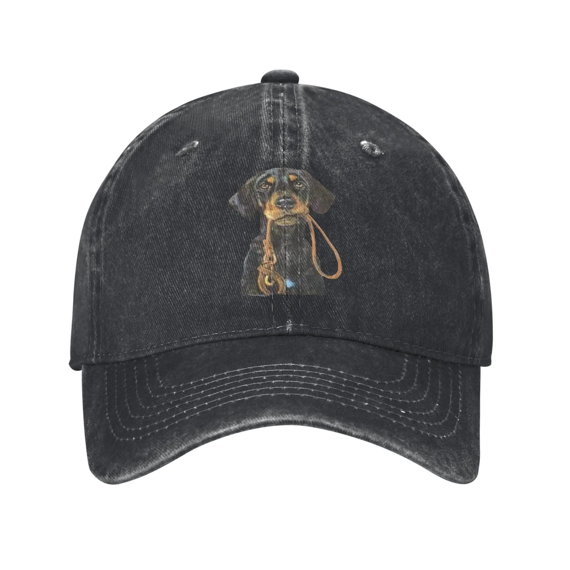 Pure Color Dad Hats Doberman Pinscher Holding Leash Retro Dog Watercolor Design Women's Hat Sun Visor Baseball Caps Peaked Cap