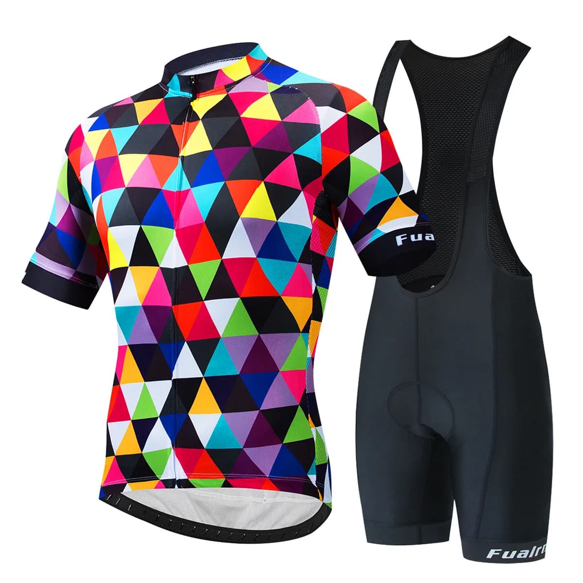 New cycling jersey Fualrny Set shorts with classic MTB cycling braces Kit custom bike clothing reflecting bicycle clothing Maillot Ciclis