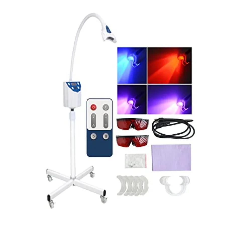 4 color teeth whitening machine with LED light, cold light mobile dental whitening lamp with remote control