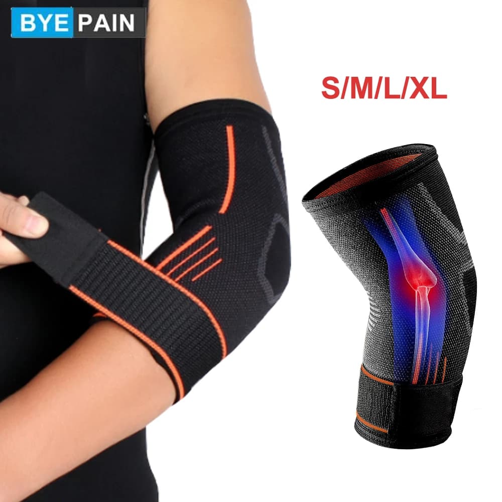 BYEPAIN 1 pz Fitness Gomito Tutore Compressione Manicotto di Supporto per Tendinite, Gomito da Tennis, Trattamento del Golf - Ridurre il Dolore Articolare