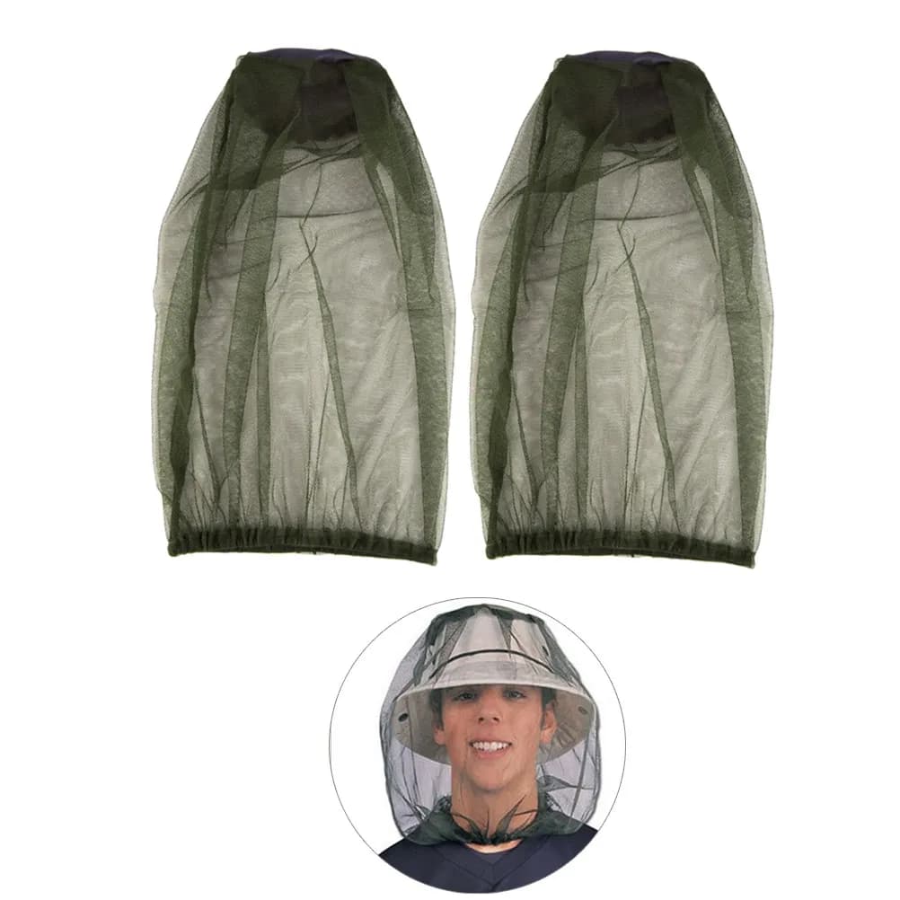 Fine Mesh Head Net 10 Pack Elastic Neck Insect Face Cover for Fishing Hiking Camping Beekeeping