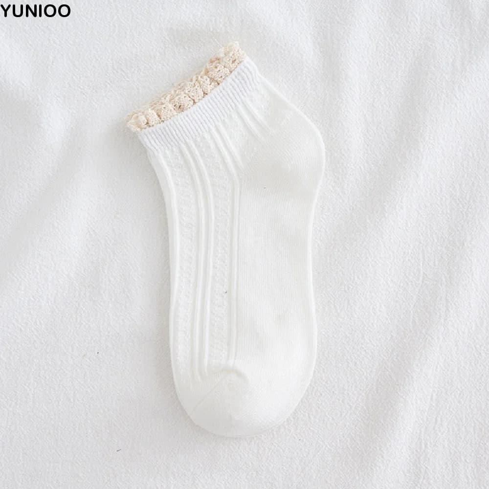 New Socks Cotton Shorts Harajuku Streetwear Style for Sweet Girls, Footwear with Volant and Lace for Women