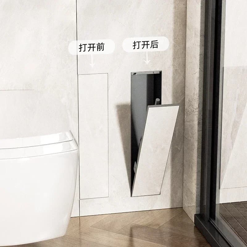 Scopino per WC a incasso in acciaio inossidabile, porta scopino personalizzabile da parete per bagno
