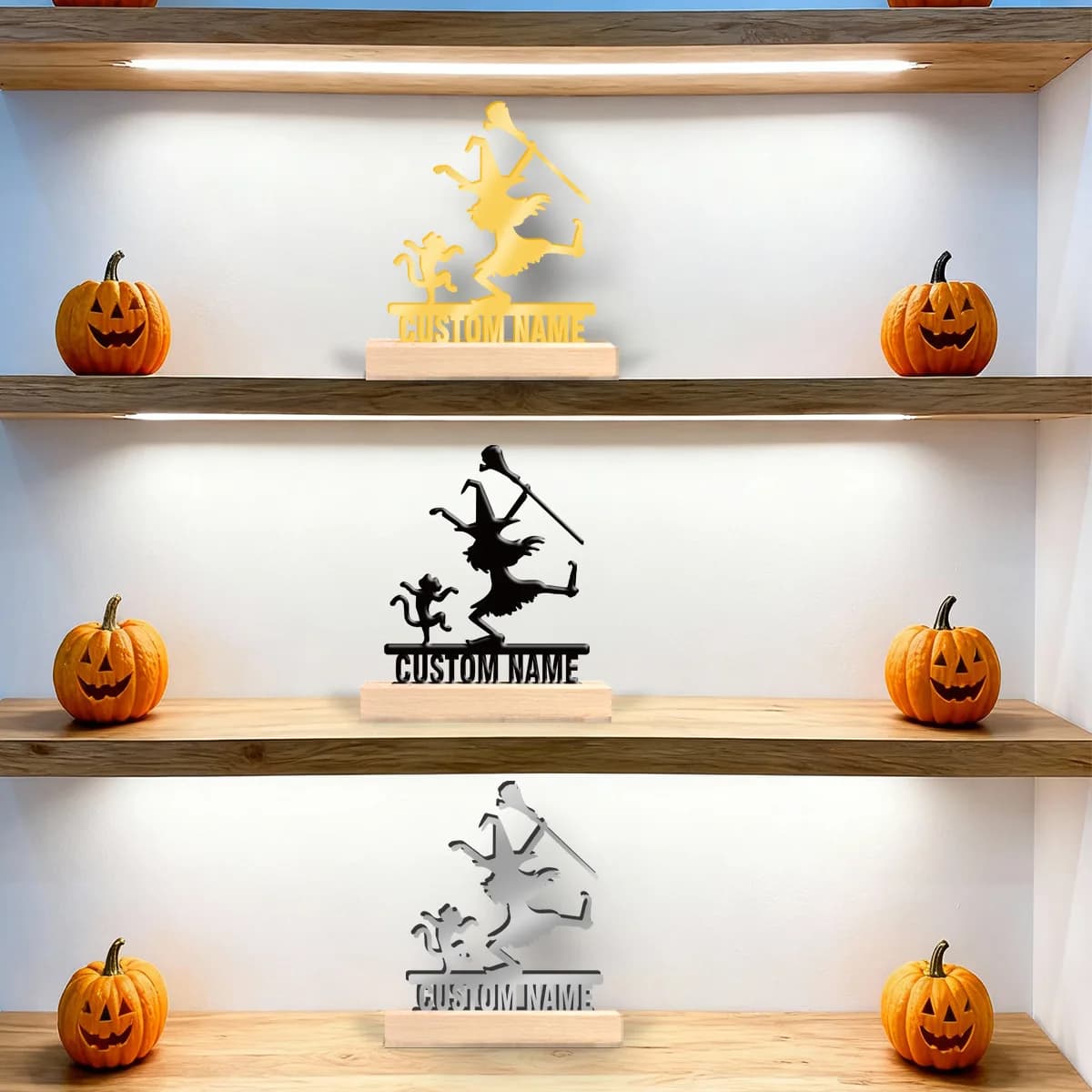 1pc Personalized Iron Desktop Ornament Customizable Name Equipped with Wooden Base Perfect for Home or Office Decoration