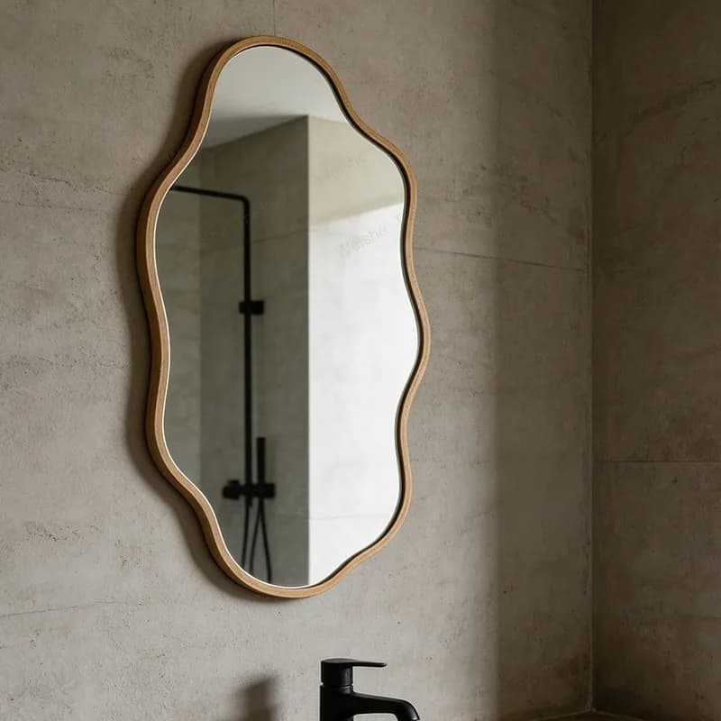 Nordic special-shaped bathroom, bathroom wall-mounted vanity, wall-mounted vanity, entrance, retro creative decorative mirror