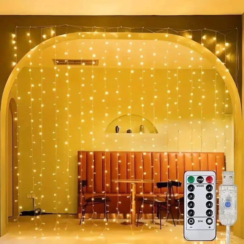 Luci a stringa LED per tende USB 3/4/6M Telecomando Camera da letto Vacanze Matrimonio Compleanno Decorazione natalizia Lampada ghirlanda fata