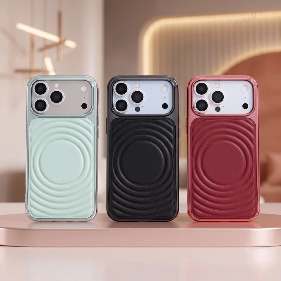 Wave Leather Magnetic Phone Case For iPhone 18 17 15 16 17 Pro Max 17Pro 18Pro Magsafe Luxury Shockproof Protector Cover