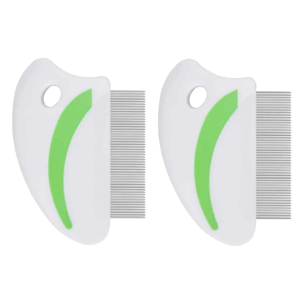 2 Pack Stainless Steel Pet Grooming Combs, Rounded Teeth, Dematting Tool for All Sizes