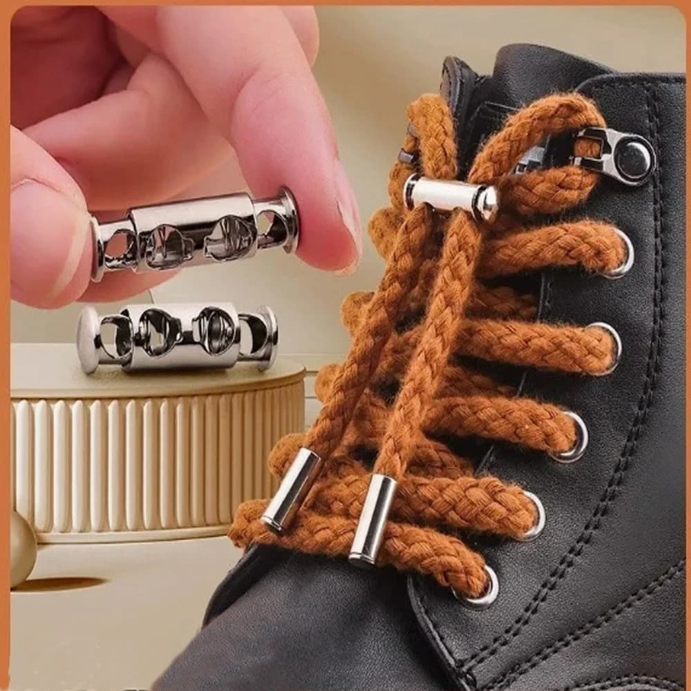 40Pcs Metal Cord Lock Toggle StoppeSpring Loaded for Drawstring Bags Shoelace Paracord DIY Craft Garment Sewing Accessories