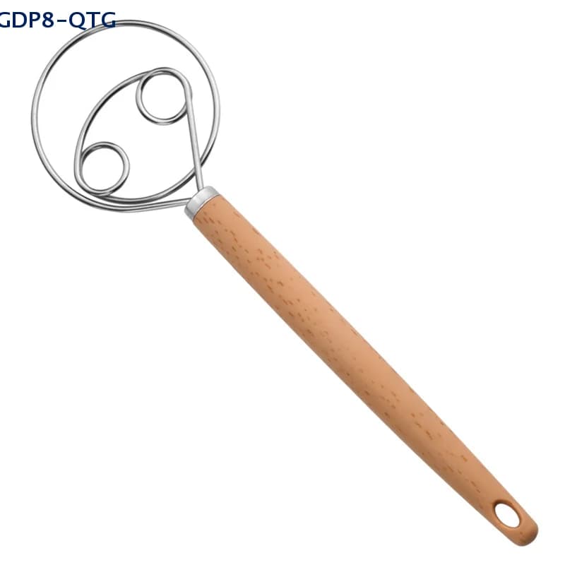 NUOVO Frullatore Manuale Creativo da 10 Pollici per Pane Danese, Utensile da Forno in Acciaio Inox, Frusta per Impasto, Sbattitore per Uova, Mixer con Manico in Legno
