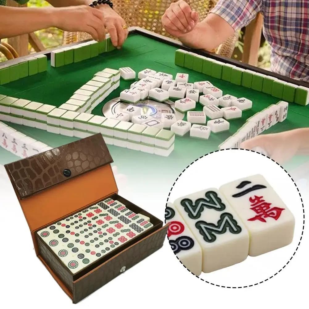 Mini Tessere Mahjong Cinese 20MM, Set da Viaggio Portatile per Casa, Dormitorio e Attività all'Aperto, Gioco Carino e Compatto