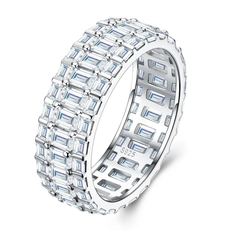 ZFSILVER Anello R17505 in Argento 925 con Moissanite, Design Classico e Trendy, Gioiello da Donna per Feste e Regali