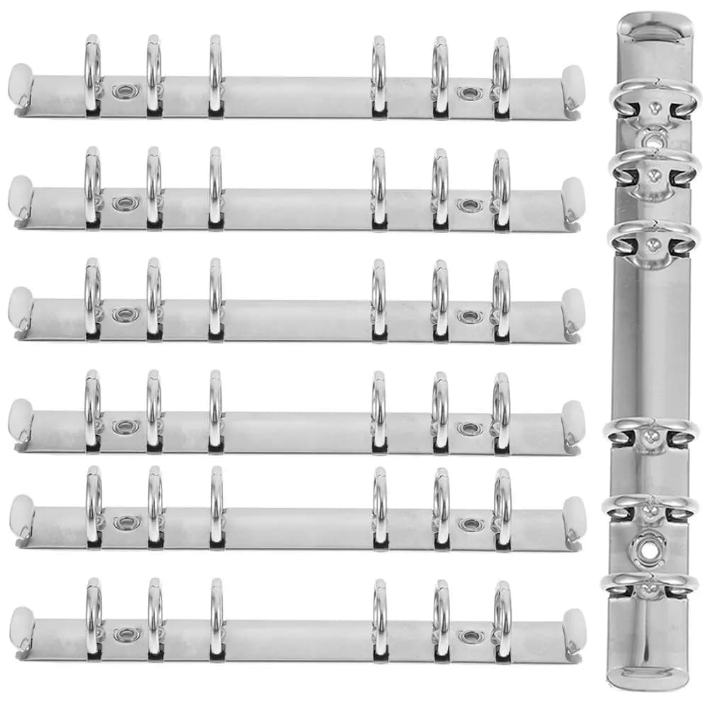 Set di 7 Anelli Metallici per Raccoglitori a Fogli Mobili A6, Meccanismo a 6 Anelli per Quaderni e Agende, Accessori Fai-da-Te, Ricambi per Ufficio