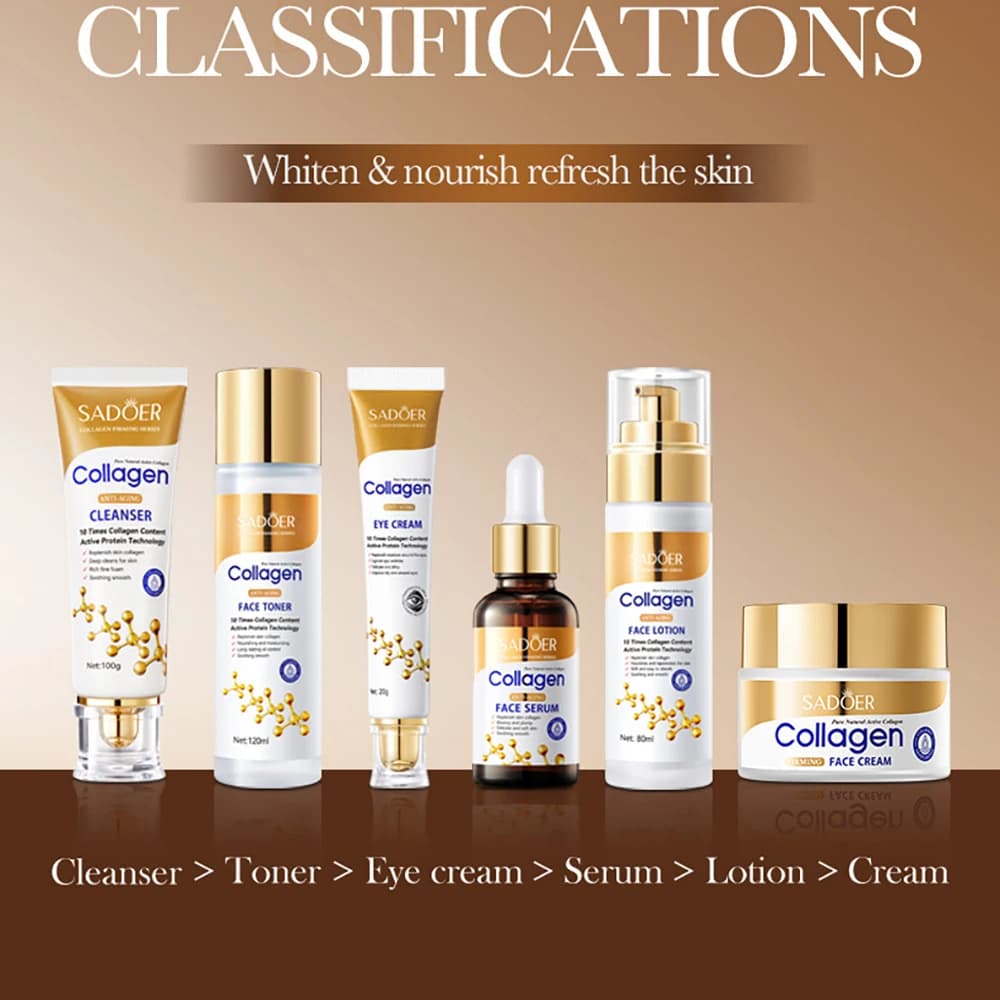 Collagen face cream Skin repair Moisturizing tonic lotion for damaged face Cream for eyes Rassodante Lifting Light for facial skin care set