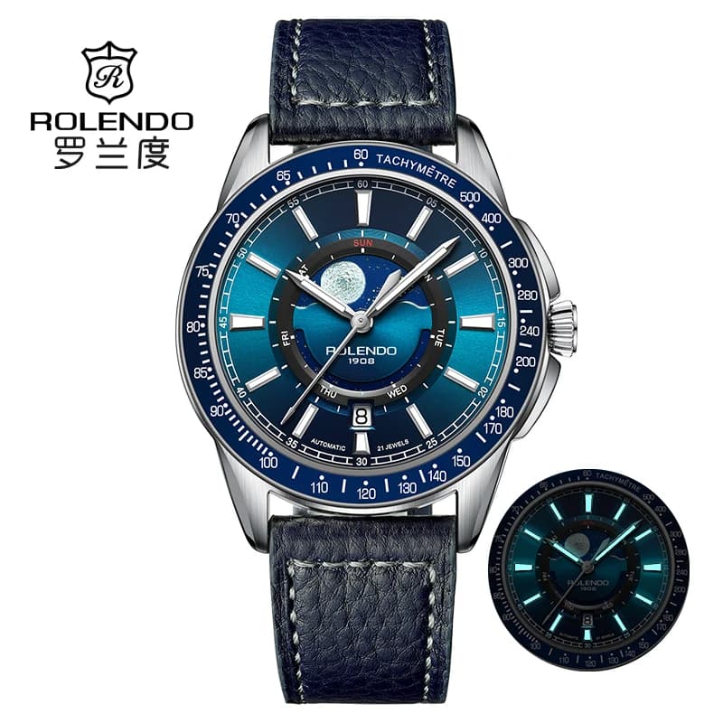 ROLENDO MIYOTA 8205 Movement Watches For Men Automatic Mechanical Watch BGW9 Luminous 42mm Ceramic Bezel Ring 50M Waterproof