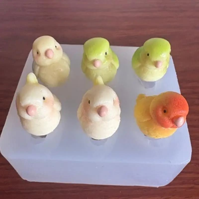 91AF Stampo in silicone portatile per pappagalli per cubetti ghiaccio cioccolato Dettaglio lavorazione ideale per