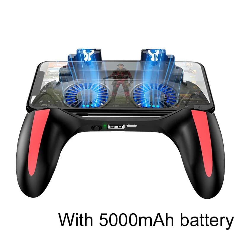 H10 Gaming Palmare Grip Controller di Gioco Joystick Gamepad Per Pubg Trigger Ventola di Raffreddamento Dispositivo di Raffreddamento Del Telefono Alimentato USB 5000mAh batteria