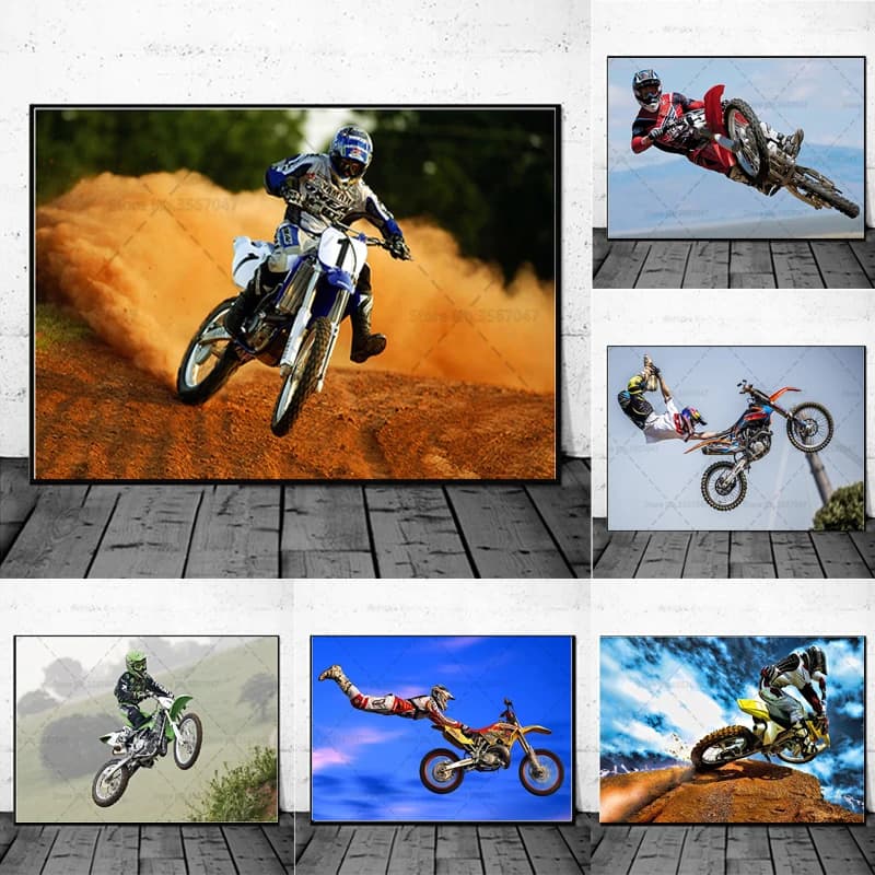 Freestyle Moto Cross Racing Poster Motocross Tela Pittura Poster e stampe Wall Art per soggiorno Home Decor Senza cornice