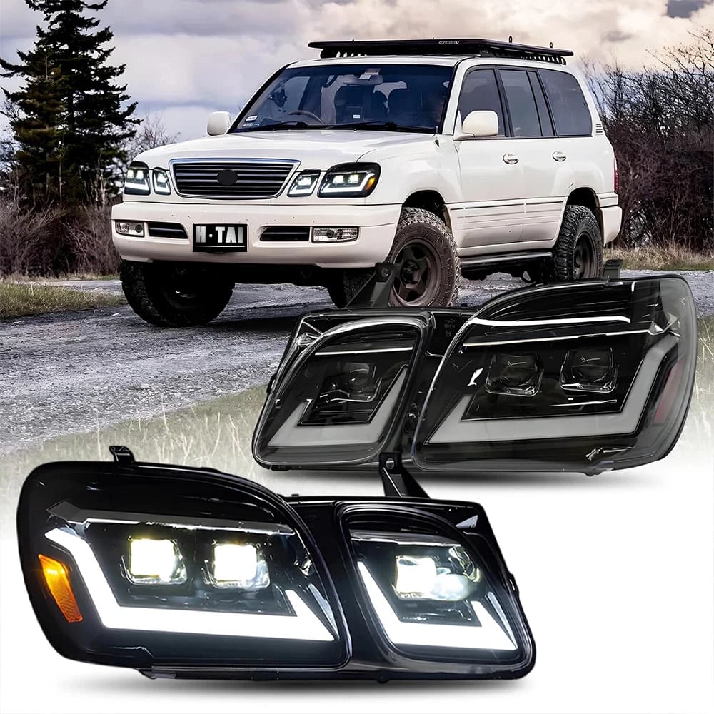 Pair of headlights for Lexus LX470 1998-2006 LED headlight front lights vehicle direction indicator daylights