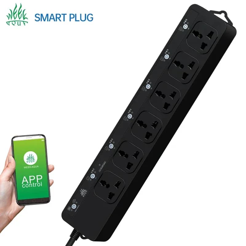 Week Aqua Bluetooth Smart Power Plug Filtro per illuminazione acquario controllato da APP Temporizzazione CO2, prese a 6 vie con prese EU/UK/US/AU ​
